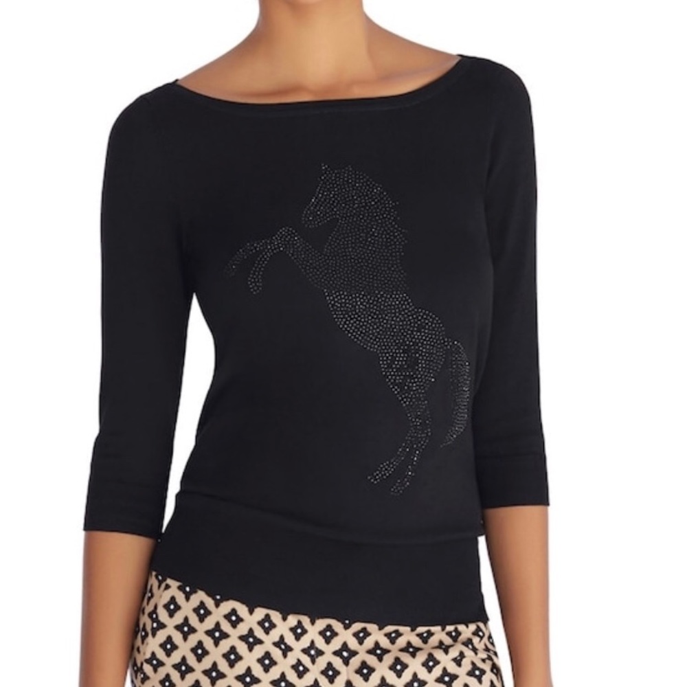 White House Black Market “Horse Embellished” Top